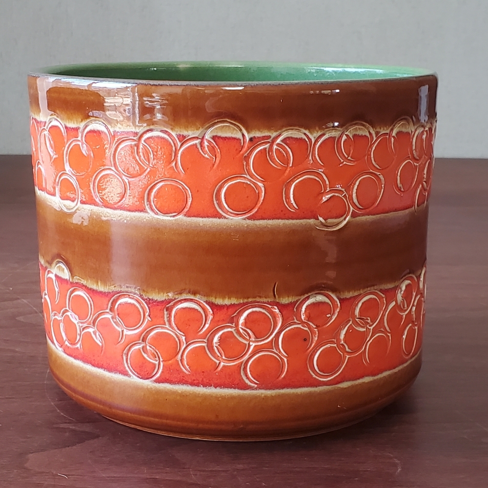 Spara Edel Keramik Vintage 70s West German Pottery w Original Sticker MCM Lg Pot